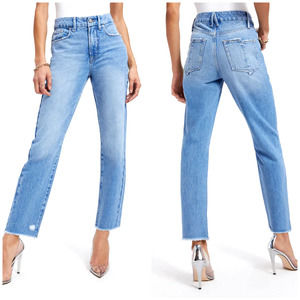 Good American Jeans Womens 14 High Rise Vintage Jagged Step Hem Straight Leg